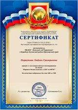 Сертификат : Игровая деятельность в ДОУ по ФГОС"