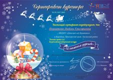 Сертификат- куратора "В снежном царстве "